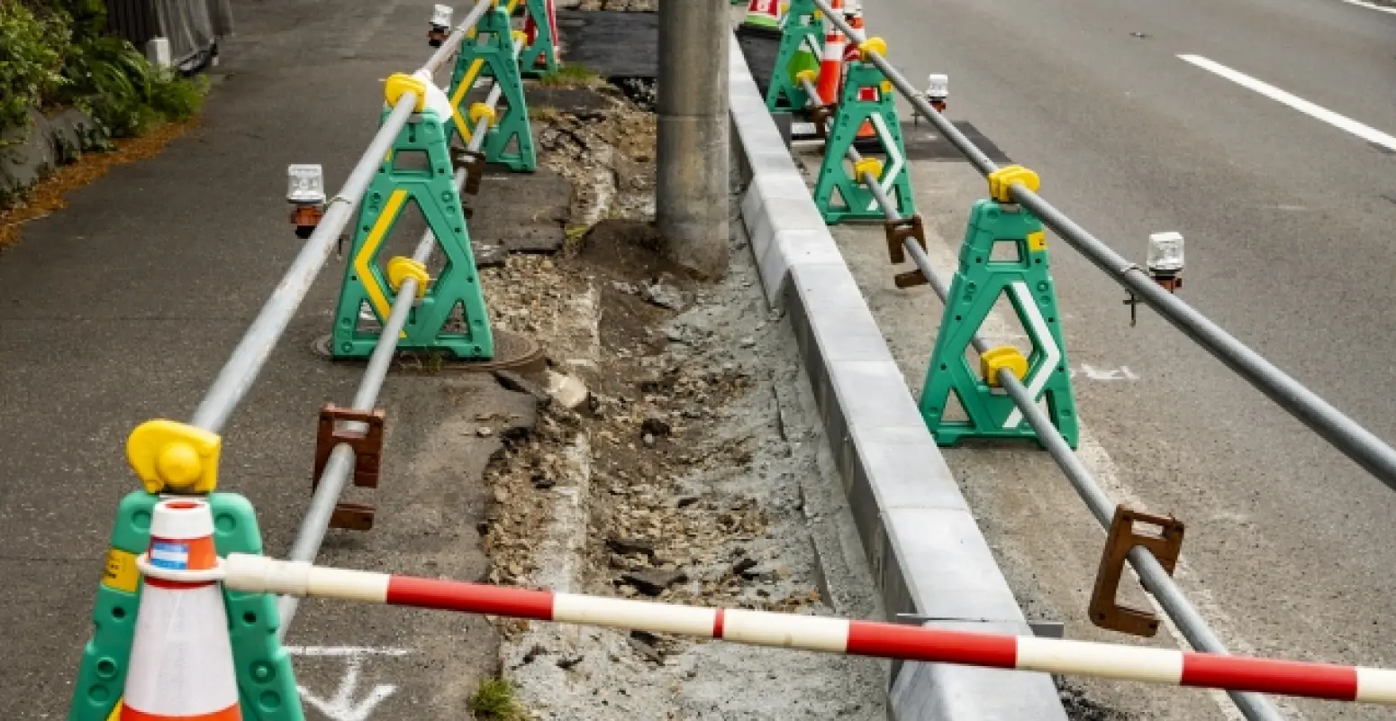 道路補修の様子